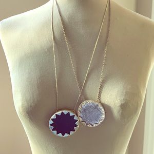 Two House of Harlow 1960 Gold Sunburst Necklaces